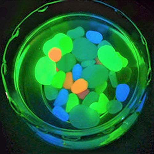 Glow in The Dark Rocks for Fish Tank, Aquarium, Plant Pot, Bonsai - Glow in The Dark Garden Pebbles for Walkways, Driveway, Landscape, Patio (100pcs) - WoodArtSupply