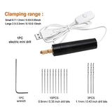 Mini Hand Drill for Arts and Crafts,Mini Electric Drill Set 0.7-1.2 mm Pin Vise Hand Drill with Drill Bits and Wrench DIY Jewelry Pendant Crafts CALIDAKA