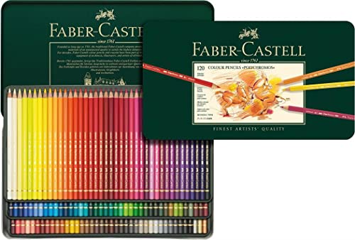 Faber-Castell Polychromos Artists' Color Pencils - Tin of 120 Colors - Premium Quality Artist Pencils