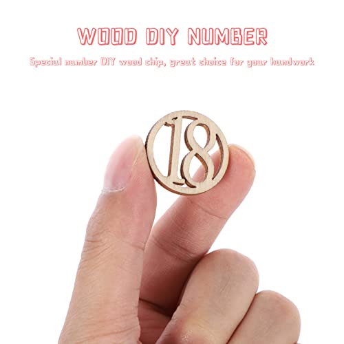 Amosfun 1-30 Wood Number Shape Pieces Embellishment Unfinished Wood Cutouts Ornament for DIY Crafting Ornament Home Decorations 30pcs