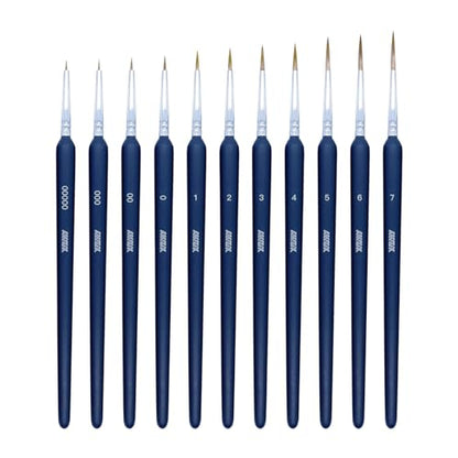 11Pcs Fine Detail Paint Brushes Set Fine Tip Paint Brush Miniature Mini Paints Brush for Watercolor, Oil, Acrylic, Face, Nail, Scale Model Painting - WoodArtSupply