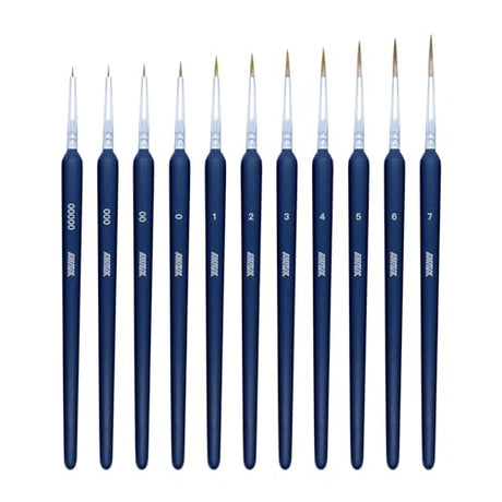 11Pcs Fine Detail Paint Brushes Set Fine Tip Paint Brush Miniature Mini Paints Brush for Watercolor, Oil, Acrylic, Face, Nail, Scale Model Painting XZHY