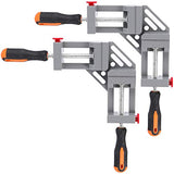 ZOENHOU 2 PCS 90 Degree Double Handle Right Angle Clamp, Quick Release Corner Clamps, Aluminum Alloy Angle Clamp with Adjustable Swing Jaw, Wood ZOENHOU