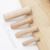 Swpeet 505Pcs 4 Sizes 1/4" 5/16" 3/8" 1/2" Wooden Dowel Pins Straight Grooved Pins with Center Point Cylinder Wood Dowels Assortment Kit, Dowel and Swpeet