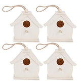 Wooden Birdhouses, 4Pcs Mini Hanging Birds Nests Ornaments DIY Unfinished Wood Bird House Outdoor Garden Balcony Courtyard for Children to Paint Hapivida