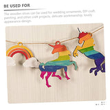 IMIKEYA 1 Set Unicorn Chips Unfinished Wood Slices Homemade Ornaments DIY Guitar Wood Shapes Wooden Rainbow Cutouts Rustic Wooden Embellishments IMIKEYA