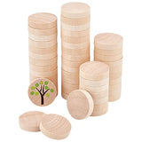 OLYCRAFT 50Pcs Unfinished Natural Wood Slices Burlywood Wooden Round Pieces 1.5 inch Blank Natural Wood Circle Cutouts Wood Blank Circles for DIY OLYCRAFT