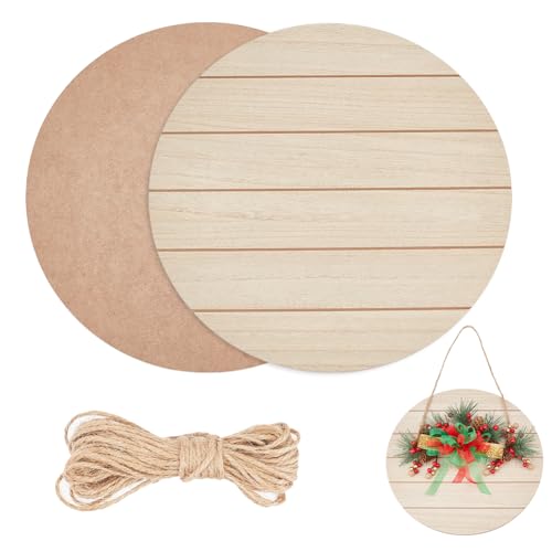 OLYCRAFT 13.7 inch Wood Circles for Crafts Unfinished Wood Rounds for Crafts Reversible Wood Circles Flat Round Cutouts Wood Hanging Door Plaque Wood - WoodArtSupply