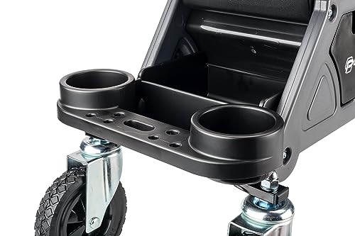 Powerbuilt Big Wheel Rolling Seat, Off-Road Series, Locked in Tool Trays, Heavy-Duty Wheels for Gravel and Rocks - Grey 642965ECE Powerbuilt