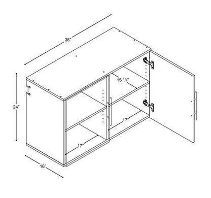 Prepac HangUps Upper Storage Cabinet - Elegant and Spacious Wall Cabinets to Maximize Your Storage, 36" Size, Classic White Finish