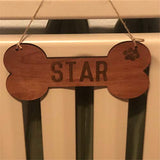 3 Pcs Dog Bone Wood Sign Blank Wooden Plaque Unfinished Wood DIY Crafts Hanging Sign with Ropes for Puppy Pet House Door Wall Decorative, 3.9x7.9 Creaides