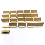 20pcs Natural Wood Memo Clips Photo Holder Business Card Stand Message Unfinished Wood Box with Lock Youngy