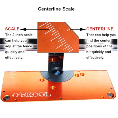 O'SKOOL Precision Aluminum Router Table Insert Plate, Router Templates With Pre-Drilled Adapt to Multiple Routers of Different Model - WoodArtSupply