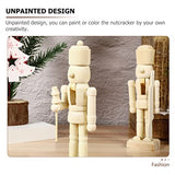 PRETYZOOM Unfinished Wood Nutcracker Ornaments: 12pcs Paint Your Mini Wooden Nutcracker Figures Doll Soldier Puppet for Christmas Craft Supplies PRETYZOOM