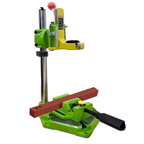 Vertical Drill Stand, Spindle Collar Diameter 38mm-43mm, Attachable to Electric Drills, 2.5 Inch Mivis with Vise, 90 Degree Adjustable Electric Drill - WoodArtSupply