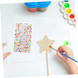 VILLCASE 1 Set Painting Materials Wooden Princess Wand DIY Painting Toy Homemade Fairy Wand Wood Fairy Stick DIY Wand Star Wand Unfinished Wood Wand VILLCASE