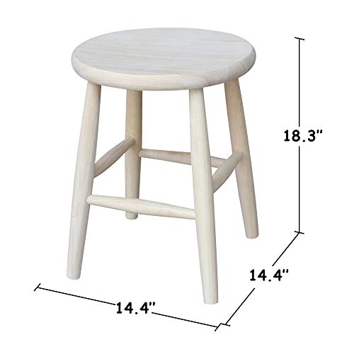 International Concepts 18-Inch Scooped Seat Stool, Unfinished IC International Concepts