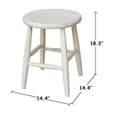 International Concepts 18-Inch Scooped Seat Stool, Unfinished IC International Concepts