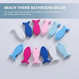 SEWACC 100pcs Fish Wood DIY Crafts Cutouts Wooden Fish Shaped Hanging Ornaments Unfinished Wood Signs Sea Animals Ornaments for Wedding Birthday SEWACC