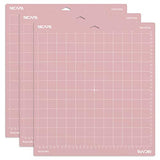 Nicapa Fabric Grip Cutting Mat for Cricut Maker 3/Maker/Explore 3/Air 2/Air/One (12x12 inch,3 Pack) Fabric Adhesive Sticky Pink Quilting Replacement NICAPA