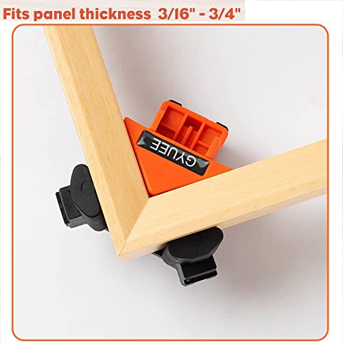 90 Degree Angle Clamps, Woodworking Corner Clip, Right Angle Clip Fixer, Set of 4 Clamp Tool with Adjustable Hand Tools (orange+black) GYUEE
