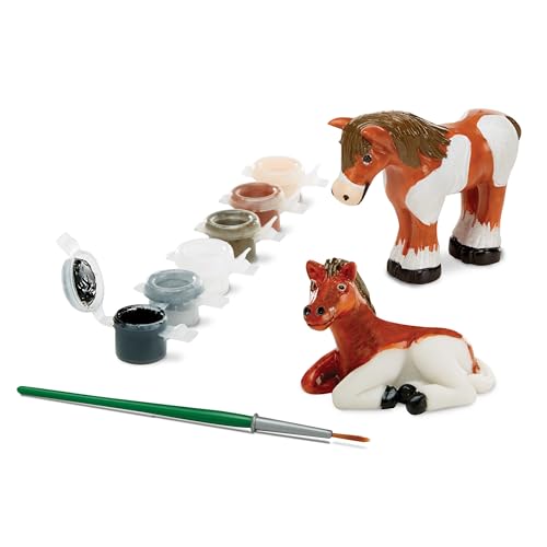 Melissa & Doug Created by Me! Horse Figurines Craft Kit (2 Resin Horses, 6 Paints, Paintbrush) Melissa & Doug