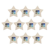 Healifty Photo Frame Unfinished Wood Mini Star Photo Frame Hanging Pendants for Home Bedroom Living Room 10PC Healifty