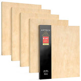 Arteza Wooden Canvas Board, 8x10 Inch, Pack of 5, Birch Wood, Cradled Artist Wood Panels for Painting, Encaustic Art, Wood Burning, Pouring, Use with ARTEZA