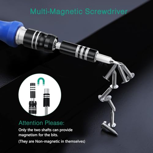 ORIA Precision Screwdriver Kit, 60 in 1 with 56 Bits Screwdriver Set, Magnetic Driver Kit with Flexible Shaft, Extension Rod for Mobile Phone, ORIA