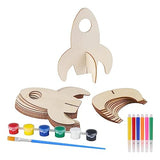 Aosekaa Unfinished Wooden Cutouts Wood Slices Ornaments Decor DIY Projects Rockets Wood Shapes for Scrapbook Woodworking Supplies DIY - 10pcs, Aosekaa