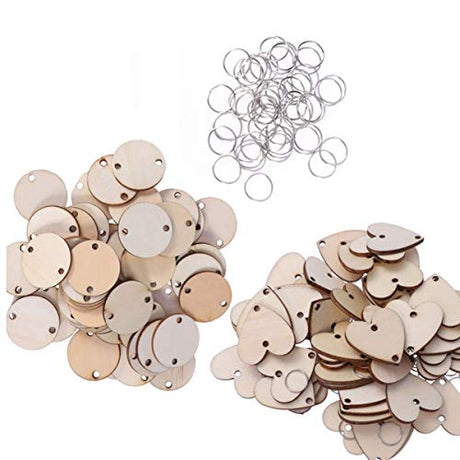 Amosfun 120PCS Wooden Calendar Birthday Wall Wood Hanging Family Sign Board Plaque Tags for Round Signs Decor Reminder-Creative Wooden Round Hanging Amosfun