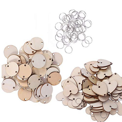 Amosfun 120PCS Wooden Calendar Birthday Wall Wood Hanging Family Sign Board Plaque Tags for Round Signs Decor Reminder-Creative Wooden Round Hanging