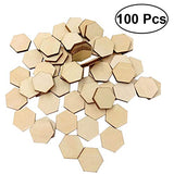 ARTIBETTER 100 pcs Wooden Pieces Hexagon Wood Shape Beech Wood for DIY Arts Craft Project Ready to Paint or Decorate (17.5mm) ARTIBETTER