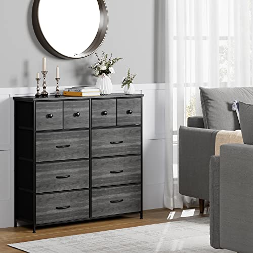 Nicehill Dresser for Bedroom with 10 Drawers, Storage Drawer Organizer, Tall Chest of Drawers for Closet, Living Room, Hallway, Entryway, Fabric - WoodArtSupply