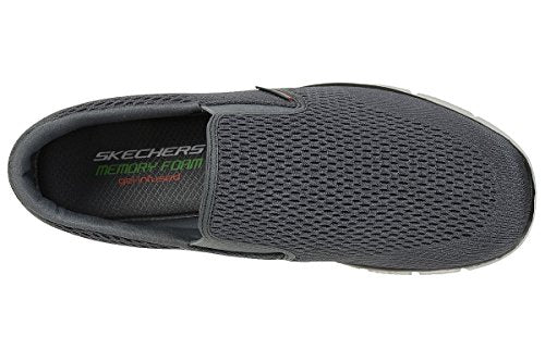 Skechers Men's Equalizer Double Play Slip-On Loafer,Charcoal/Orange,8 M US - WoodArtSupply