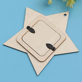 Healifty Photo Frame Unfinished Wood Mini Star Photo Frame Hanging Pendants for Home Bedroom Living Room 10PC Healifty