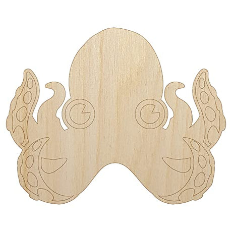 Cute Octopus Unfinished Wood Shape Piece Cutout for DIY Craft Projects - 1/8 Inch Thick - 6.25 Inch Size Sniggle Sloth