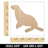 Sea Lion Solid Unfinished Craft Wood Holiday Christmas Tree DIY Pre-Drilled Ornament Sniggle Sloth