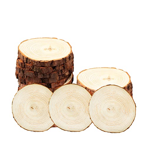 40 Pcs Unfinished Natural Wood Slices - 2-2.4" - DIY Wood Kit with Bark - for Wooden Crafts Wedding Decorations Christmas Decorations - WoodArtSupply