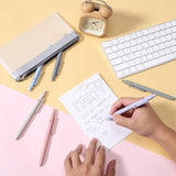 Mr. Pen- Retractable Gel Pens with Rose Gold Ring and Ball, 6 Pack, Morandi Barrels, Japanese Black Gel Pens, Fast Dry, Gel Pens Fine Point 0.5mm, Mr. Pen