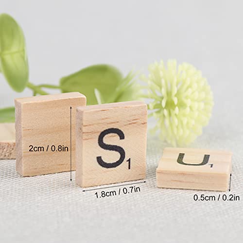GNIEMCKIN 2000 PCS Wood Letter Tiles, Wooden Scrabble Tiles A-Z Capital Letters for Creative Crafting Projects, Making Alphabet Coaster, DIY Wood GNIEMCKIN