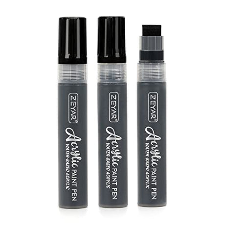 ZEYAR Jumbo Paint Marker Pens, Water Based Acrylic, 15mm Felt Tip, Waterproof and Permanent Ink, Great on Plastic, Posters, Stone, Metal, Glass and ZEYAR