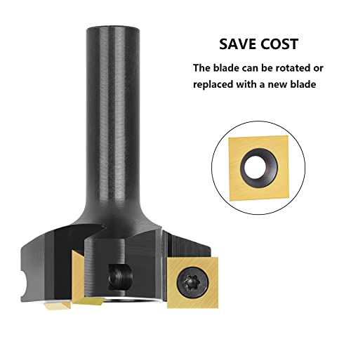 SpeTool CNC Spoilboard Surfacing Router Bit 1/2 Shank 2 Inch Cutting Diameter, Slab Flatting Router Bit Carbide Insert Planing Bit Wood Bottom - WoodArtSupply