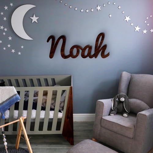 Personalized Wooden Baby Name Sign for Nursery - 12"-33" Kids Room Wall Decor - 1/2" Thick USA MADE HomeWetBar