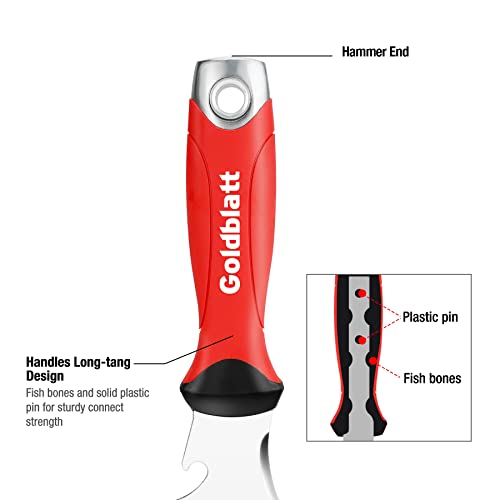 Goldblatt 2 Pieces 9-in-1 Paint Scraper Tools - Heavy Duty Stainless Steel Painters Tool With Metal Hammer End, Putty Knife Finishing Tools, Heavy Goldblatt