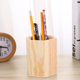 Ciieeo 2 Pcs Wooden Pen Holder Unfinished Wood Makeup Brush Holder Remote Control Holder Cup for Home Office Desk Storage Supplies(Hexagon) Ciieeo