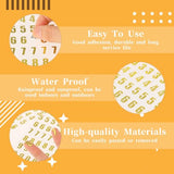 7 Sheets Mini Number Stickers for Nail Art, Self Adhesive Gold Small Glitter Alphabet Letter Sticker Set 0-9 for Epoxy Resin Casting Gift Scrapbooks Mozeat Lens