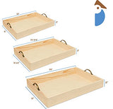 Unfinished Wood Nesting Serving Trays with Handles, Set of 3, Play Tray for Crafting, Resin, Organizing, & DIY Décor, by Woodpeckers Woodpeckers