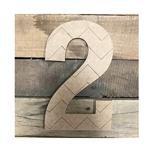 Chevron Numbers Wood Craft,Unfinished Wooden Cutout Art,DIY Wood Sign, Inspirational Farmhouse Wall Plaque,Rustic Home Decor for Women Office - WoodArtSupply