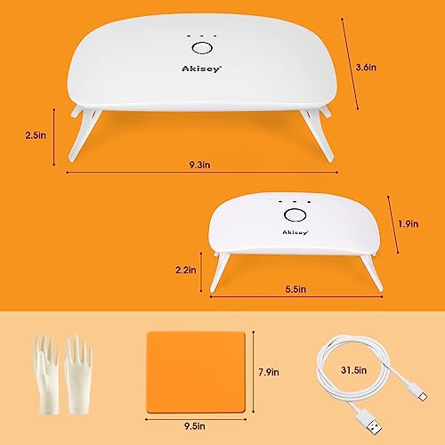 2 Pack UV Light for Resin - Large Size Foldable UV Resin Light & Portable Mini UV Resin Lamp, akisey Resin Kits for Resin Molds Curing, Jewelry akisey